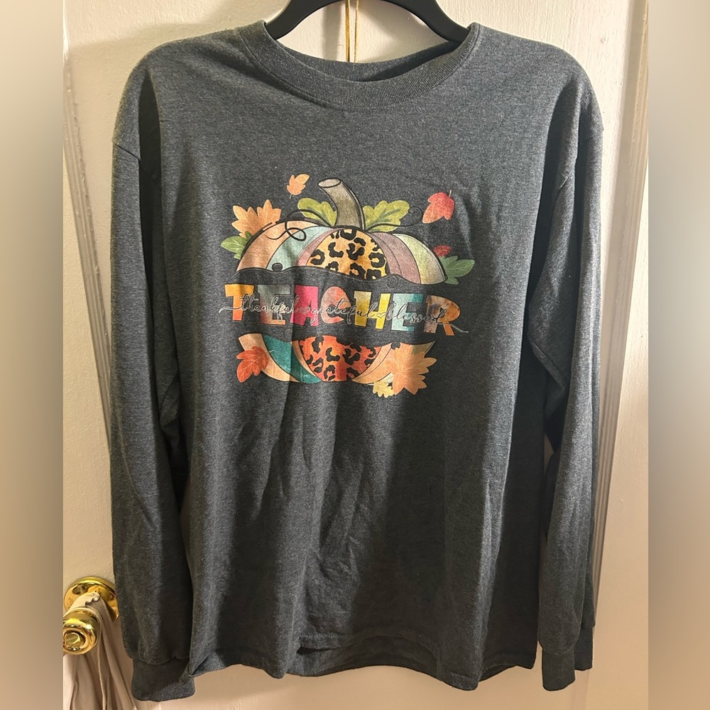 Long sleeve thankful teacher shirt